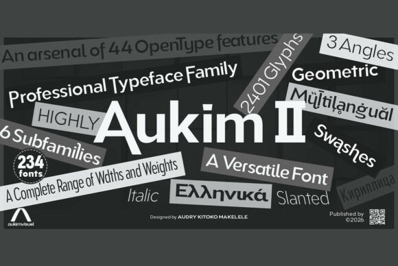 Aukim II Font: Modern Sans Serif for Digital Branding