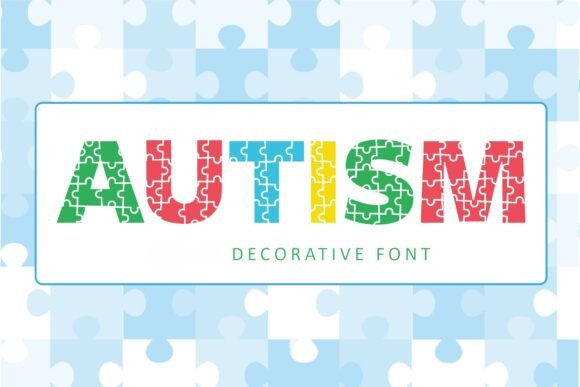 Autism Puzzle Decorative Display Font for Creative Branding