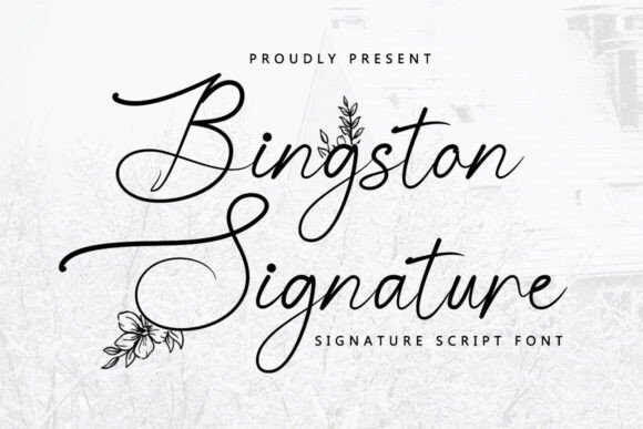 Bingston Signature: An Elegant Floral Script for High-End Branding