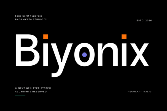 Biyonix Futuristic Sans Serif Typeface for Modern Craft Brands