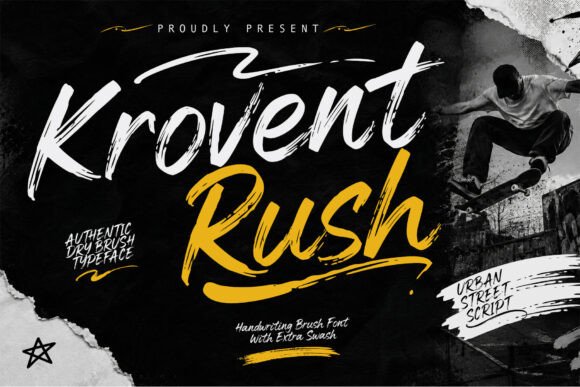 Krovent Rush: Bold Script Handwritten Fonts for Urban Brand Identity