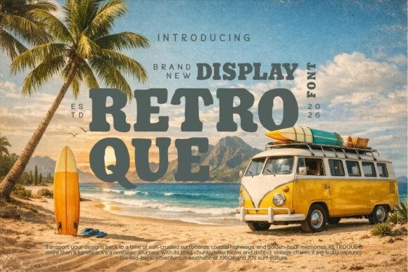 Retroque: The Bold Hand-Drawn Display Font for Crafters