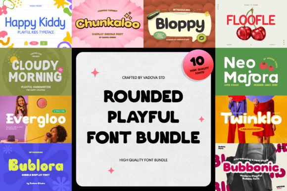 Rounded Playful Typeface for Engaging Editorial Design