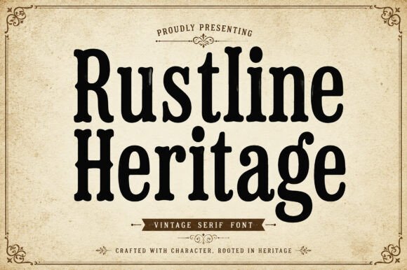Rustline Heritage: Vintage Serif Fonts for Handmade Branding