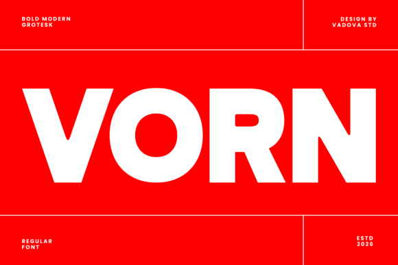 Vorn Typeface: Bold Modern Grotesk for Handmade Branding
