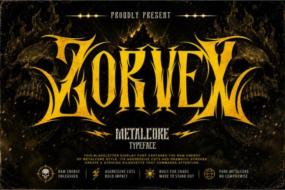 Zorvex: A Powerful Blackletter Display Font for Editorial Design